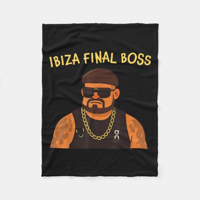 Ibiza Final Boss Funny Viral Meme Club Partying Su Fleece Blanket (Front)