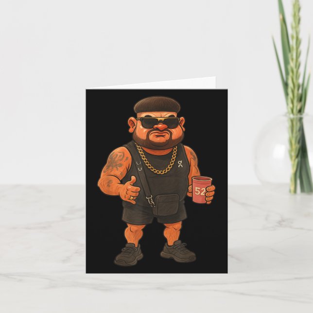 Ibiza Final Boss Meme Funny Holiday Haircut Jokes  Card (Front)