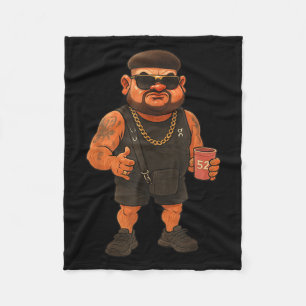 Ibiza Final Boss Meme Funny Holiday Haircut Jokes  Fleece Blanket