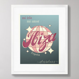 Ibiza Spain balearic Island elegant blue Poster