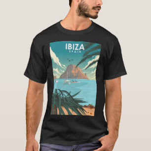 Ibiza Spain Daytime Scenic Travel Poster T-Shirt