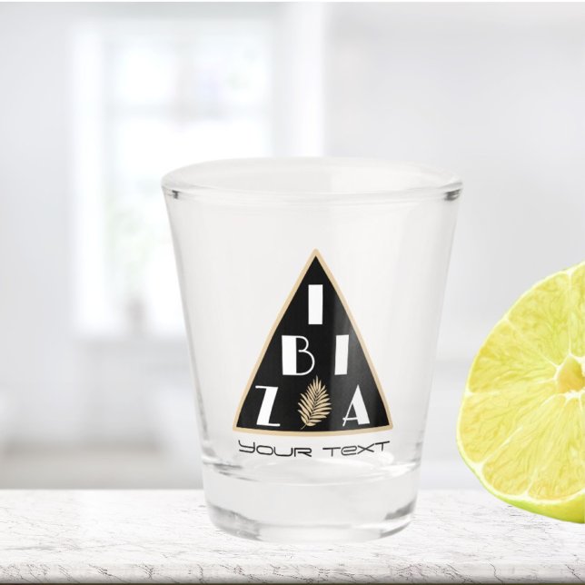 Ibiza Spain logo modern beach bar Shot Glass (Creator Uploaded)