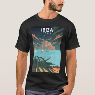 Ibiza Spain Night Sky Travel Poster T-Shirt