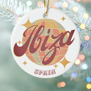 Ibiza Spain Party Disco ball Retro Vintage  Ceramic Ornament