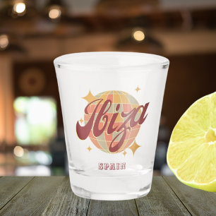 Ibiza Spain Party Disco ball Retro Vintage Shot Glass