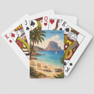 Ibiza Spain Retro Beach Artwork – Vintage Travel Playing Cards
