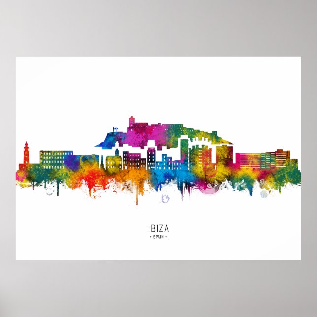 Ibiza Spain Skyline Poster (Front)