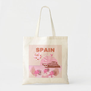Ibiza, Spain, Travel Art, Preppy Art, Pastel Tote Bag