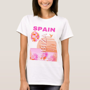 Ibiza, Spain, Travel Art, Preppy Art, Pink, Preppy T-Shirt