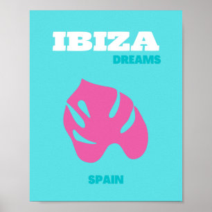 Ibiza, Spain, Travel Art, Preppy Room Poster