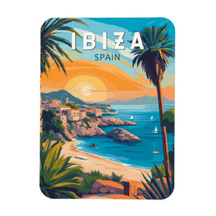 Ibiza Spain Travel Art Vintage Magnet
