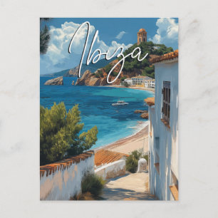 Ibiza Spain Travel Postcard - Vintage Style