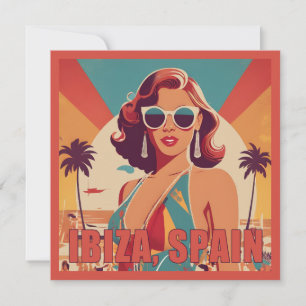 Ibiza, Spain Travel Poster Card