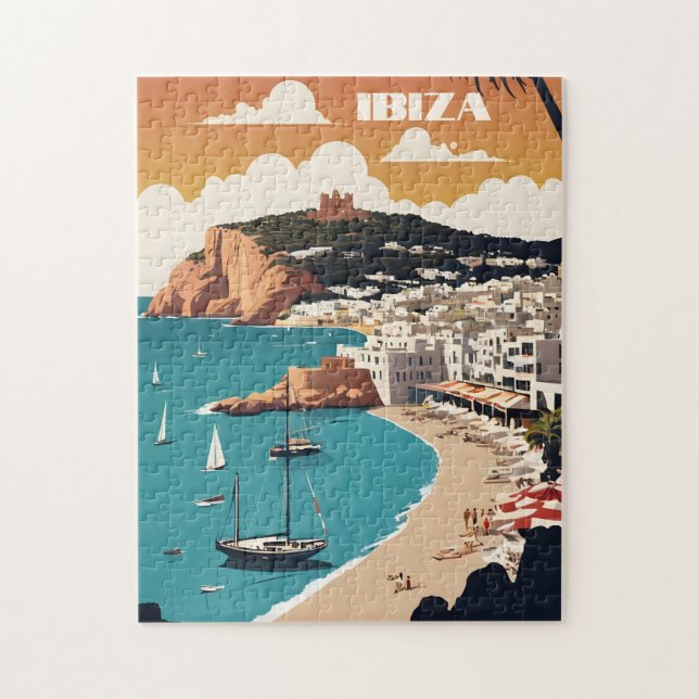 Ibiza, Spain Travel Poster Jigsaw Puzzle (Vertical)
