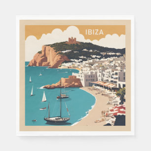Ibiza, Spain Travel Poster Napkin