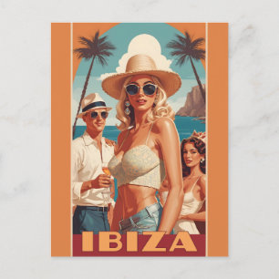 Ibiza, Spain Travel Poster Postcard