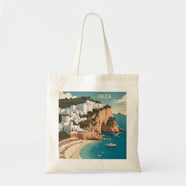 Ibiza, Spain Travel Poster Tote Bag (Front)