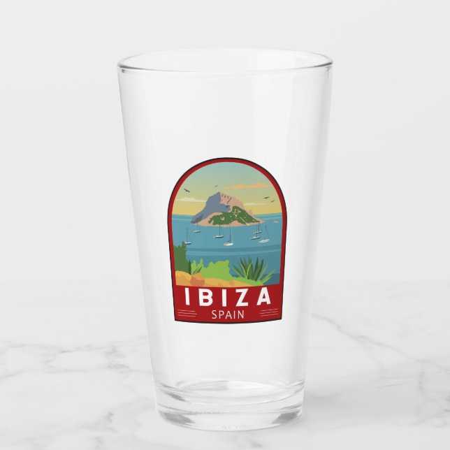 Ibiza Spain Travel Vintage Art Glass (Front)