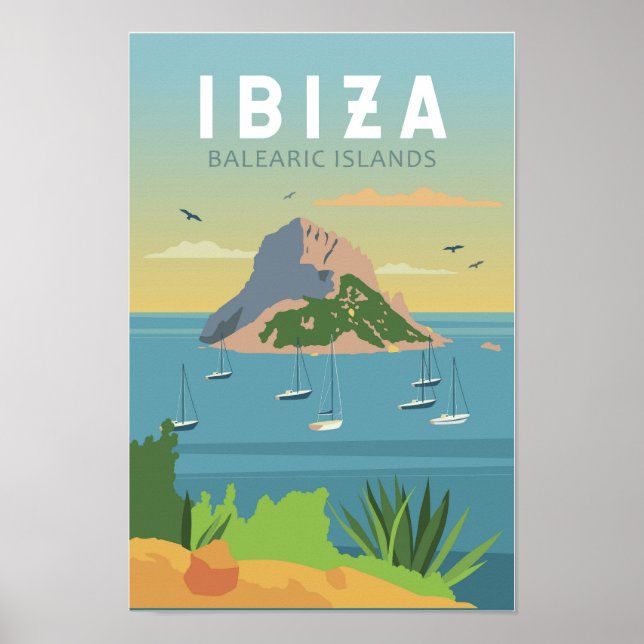 Ibiza Spain Travel Vintage Art Poster (Front)