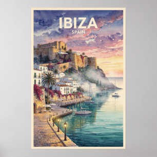 Ibiza Spain Vintage Travel Poster