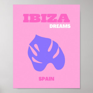 Ibiza, Travel Art, Preppy, Preppy Room, Pink Poster