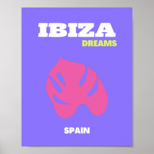 Ibiza, Travel Art, Preppy, Purple Poster