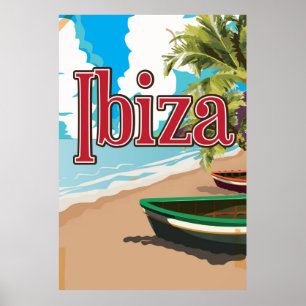 Ibiza vintage travel poster