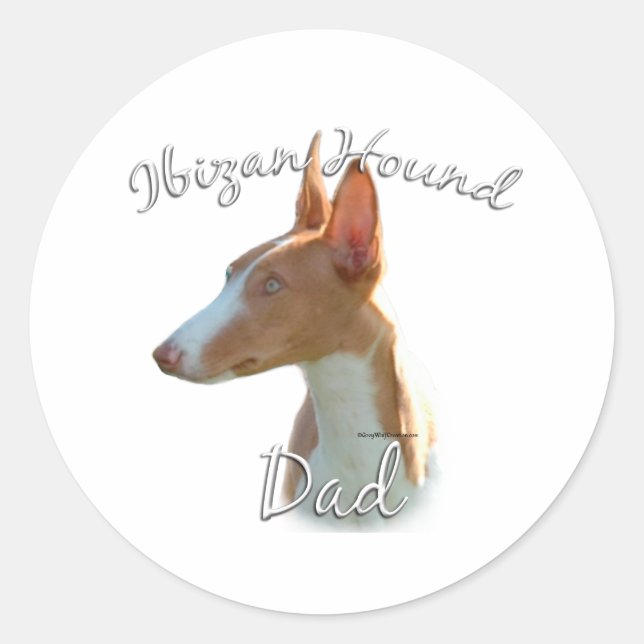 Ibizan Hound Dad 2 Classic Round Sticker (Front)