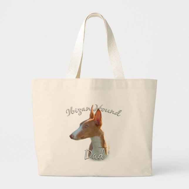 Ibizan Hound Dad 2 Large Tote Bag (Front)