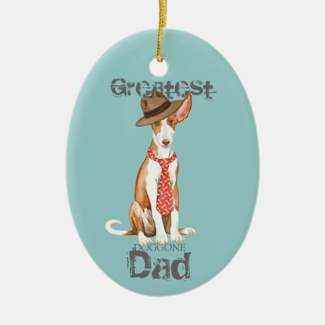 Ibizan Hound Dad Ceramic Ornament (Front)