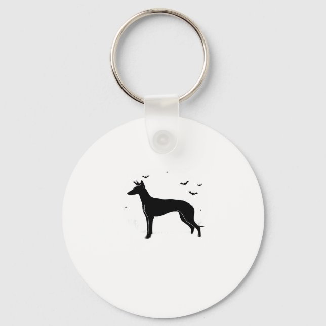 Ibizan Hound Dog � Halloween Moon Silhouette Class Key Ring (Front)