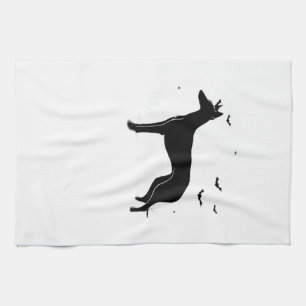 Ibizan Hound Dog � Halloween Moon Silhouette Class Tea Towel