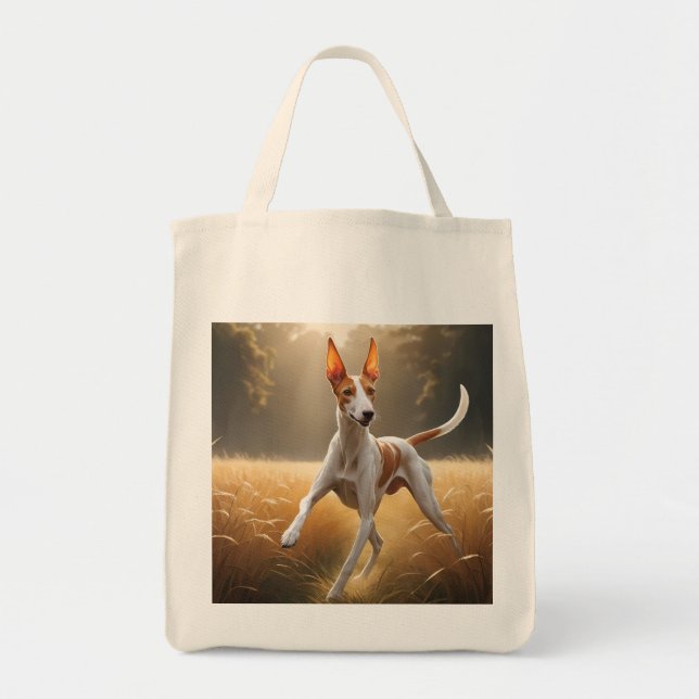 Ibizan Hound Elegant Grocery Tote Bag (Front)