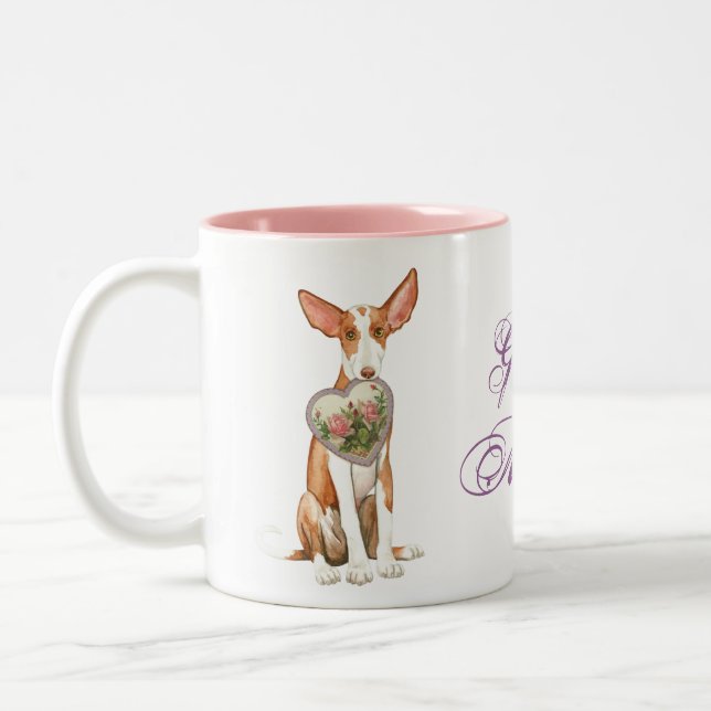 Ibizan Hound Heart Mum Two-Tone Coffee Mug (Left)