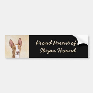 Ibizan Hound Painting - Cute Original Dog Art Bumper Sticker