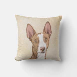 Ibizan Hound Painting - Cute Original Dog Art Cushion