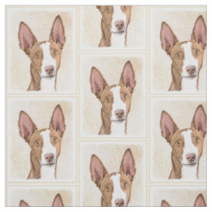 Ibizan Hound Painting - Cute Original Dog Art Fabric