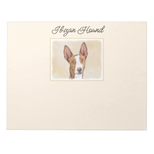 Ibizan Hound Painting - Cute Original Dog Art Notepad
