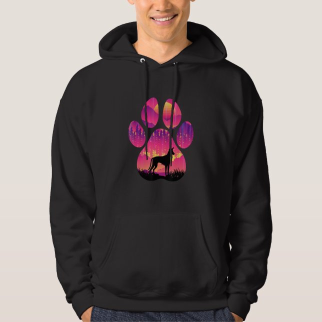 Ibizan Hound Paw Mom Dad Dog  Women Men Hoodie (Front)