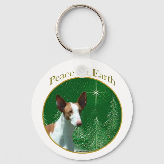 Ibizan Hound Peace Key Ring (Front)