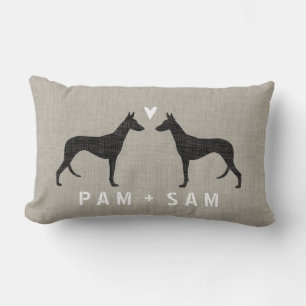 Ibizan Hound Silhouettes Love Lumbar Cushion