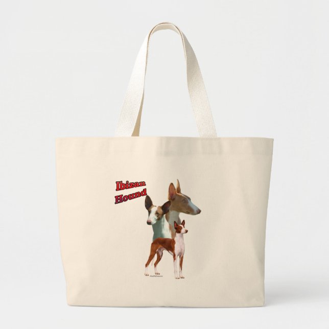 Ibizan Hound Trio 2 Large Tote Bag (Front)