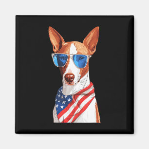 Ibizan Hound With Usa Flag Independence Day 4th Of Magnet