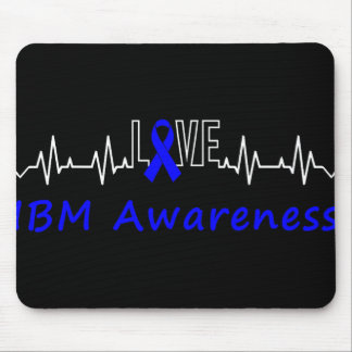 Ibm Awareness Blue Ribbon Love Heartbeat Support Q Mouse Pad