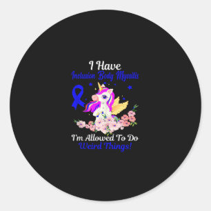 IBM Awareness Funny Unicorn Friend Family Support  Classic Round Sticker
