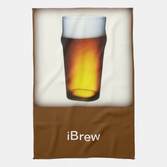 iBrew Ale Glass Tea Towel (Vertical)
