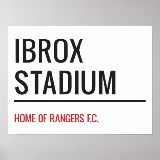 Ibrox Stadium Street Sign