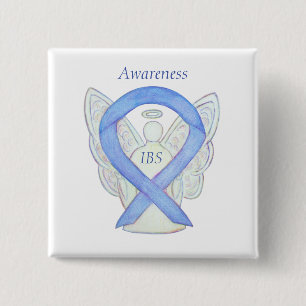 IBS Awareness Ribbon Periwinkle Guardian Angel Pin