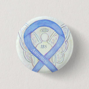 IBS Awareness Ribbon Periwinkle Guardian Angel Pin
