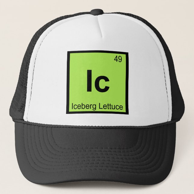 Ic - Iceberg Lettuce Chemistry Periodic Table Trucker Hat (Front)